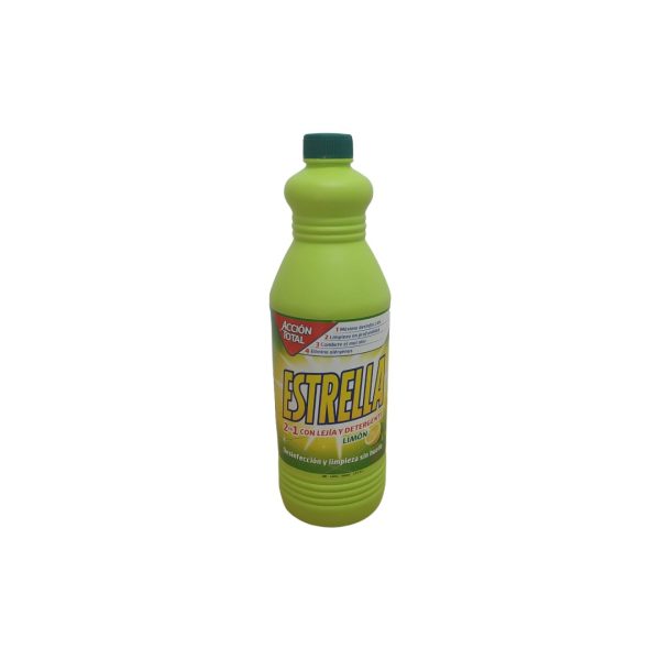 Estrella 2 en 1 con Lejía y Detergente  Limón 1350ml.