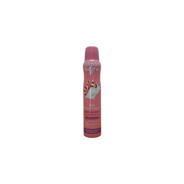 Tulipan Negro Desodorante Spray Kiss Fresa y Nata 200ml.