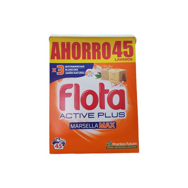 Flota Detergente en polvo Marsella Max Active Plus 45c. (2.475kg)