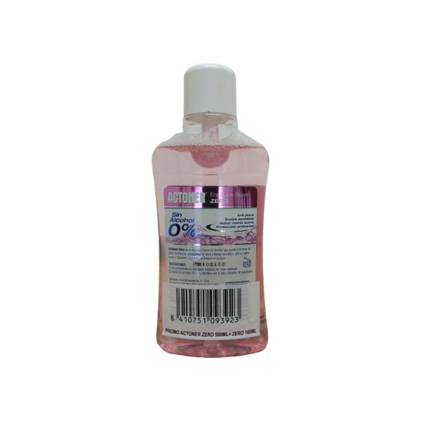 Actoner  enjuague bucal zero 500ml - Imagen 2