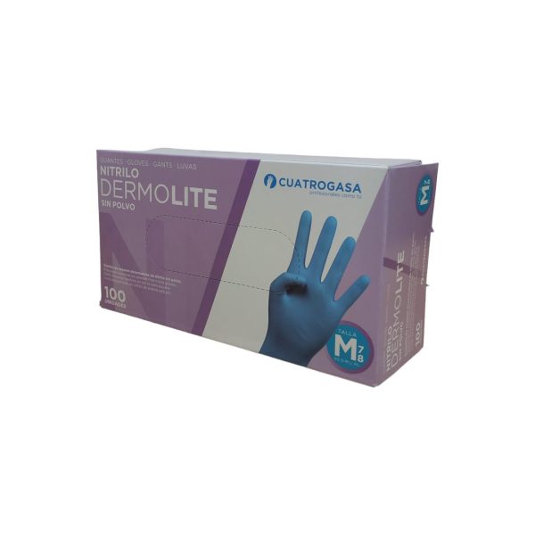 Cuatrogasa guantes nitrilo azul talla m (7-8)