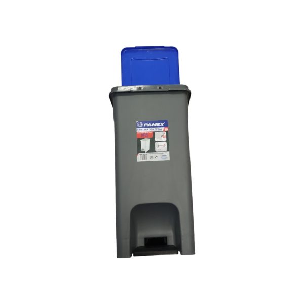 Papelera con pedal azul 30 Litros - Imagen 3