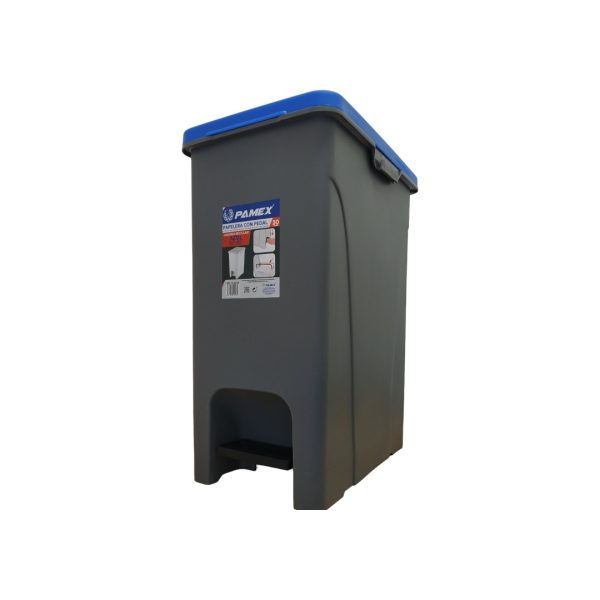 Papelera con pedal azul 30 Litros