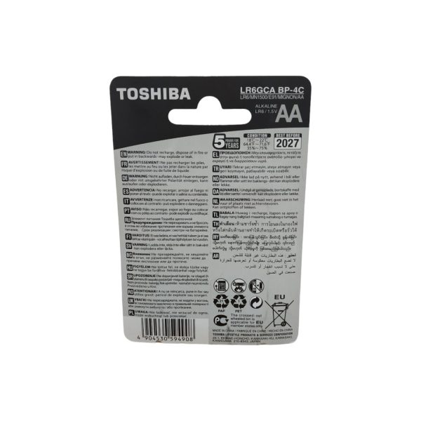 Toshiba pilas alkaline AA pack 4 uds - Imagen 2