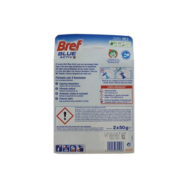 Bref wc blue activ floral  ( 2x50g) - Imagen 2